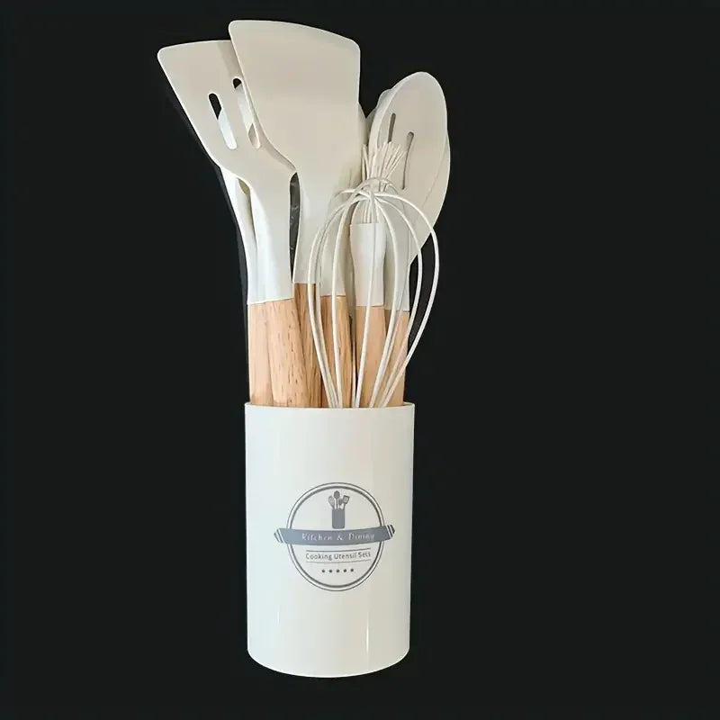FlexWood Silicone Utensil Set