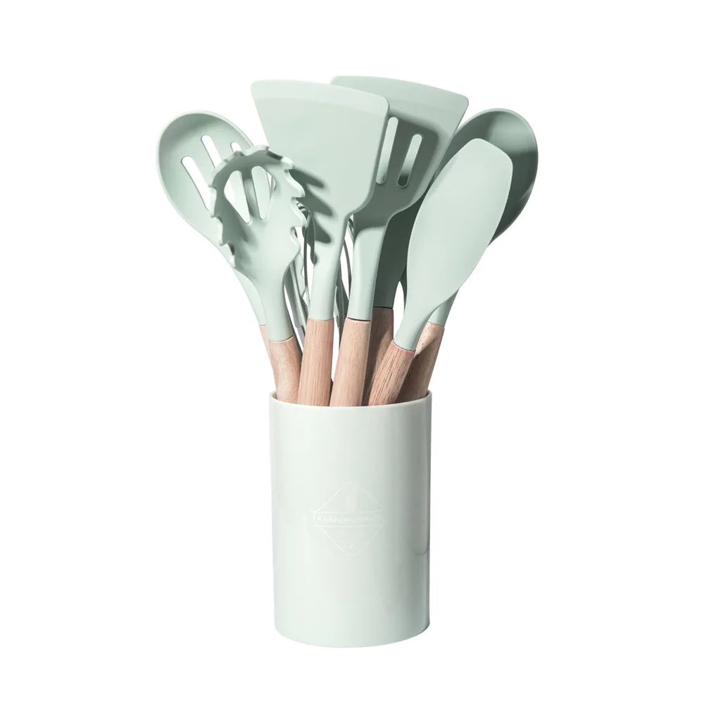 FlexWood Silicone Utensil Set