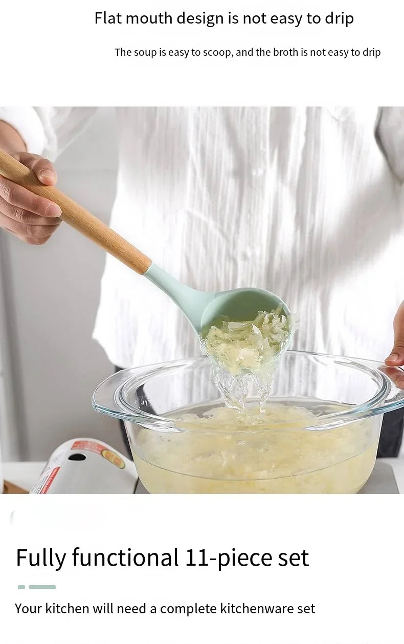 FlexWood Silicone Utensil Set