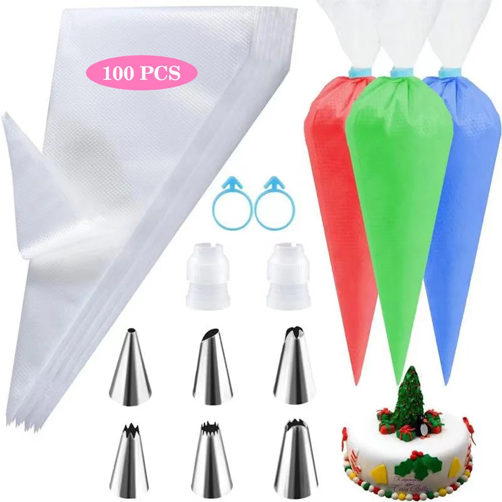 Silicone Cake Decorating Kit – Reusable Piping Bags & Stainless Steel Tips