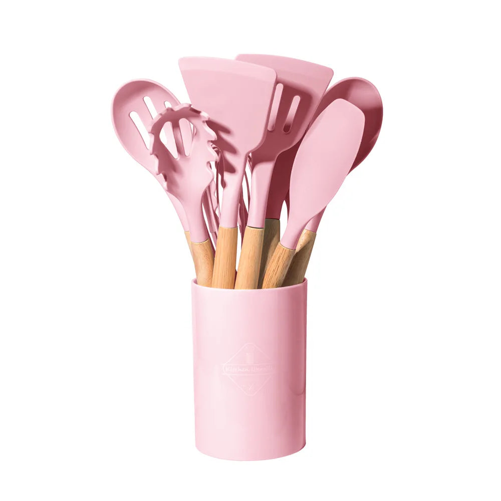 FlexWood Silicone Utensil Set