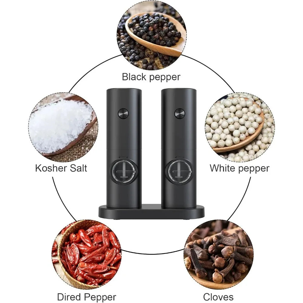 GrindEase Electric Salt & Pepper Mill Set
