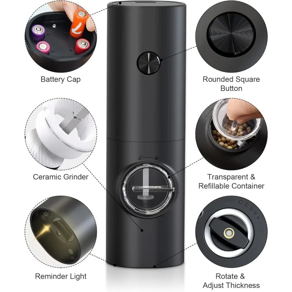 GrindEase Electric Salt & Pepper Mill Set